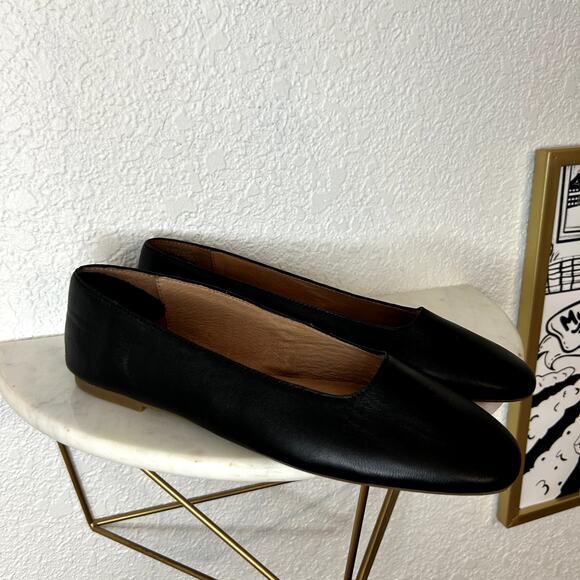 Madewell The Cory Ballet Flat Womens Size 9.5 Black Leather Round Toe Comfort - Picture 2 of 10